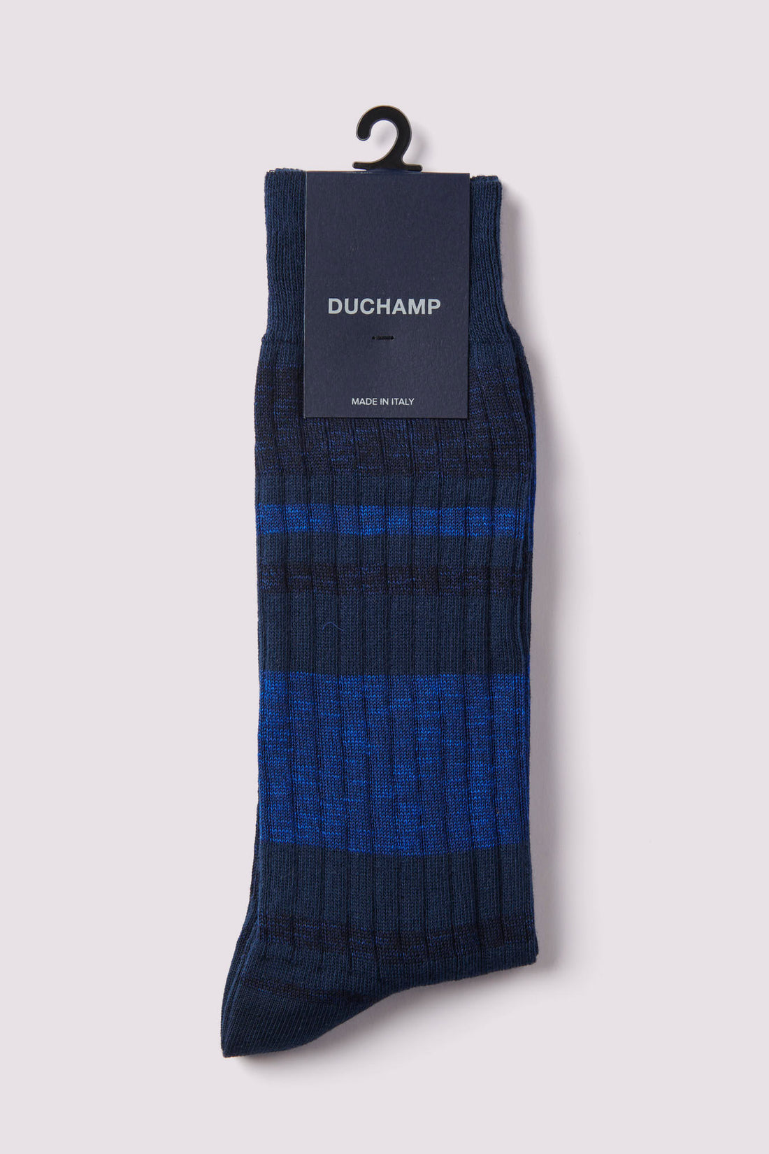 Melange Stripe Socks in Baritone Blue