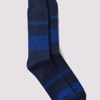 Melange Stripe Socks Baritone Blue