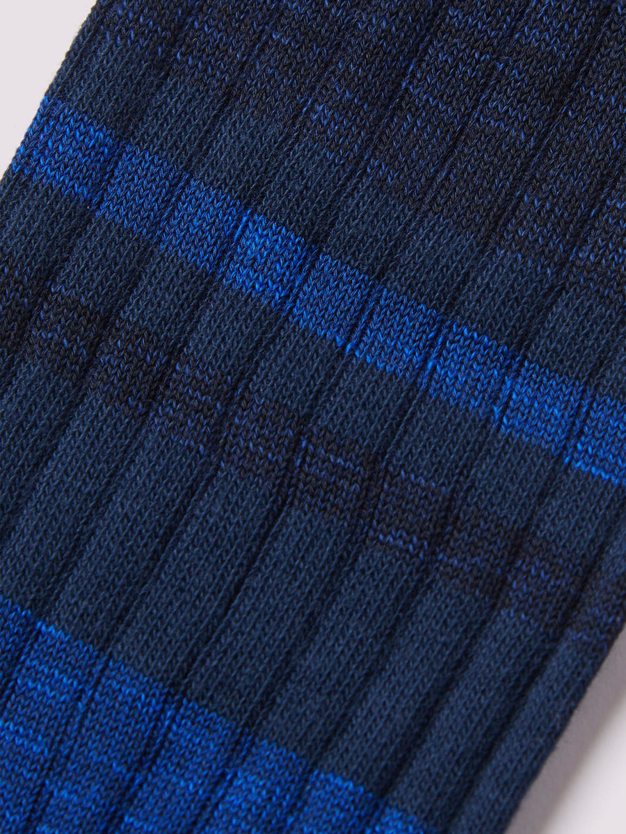 Melange Stripe Socks Baritone Blue