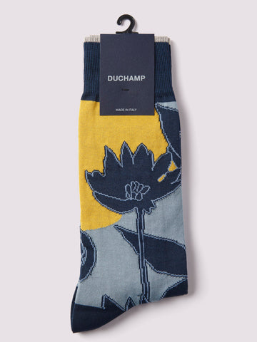 Etched Floral Socks Deep Well