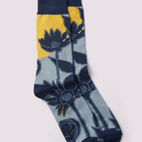 Etched Floral Socks Deep Well