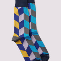 Harlequin Socks Blue Oxford