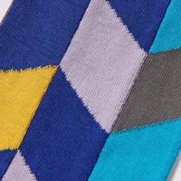 Harlequin Socks in Blue Oxford
