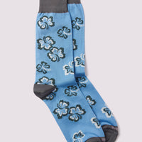 Hibiscus Floral Socks Kentucky Blue