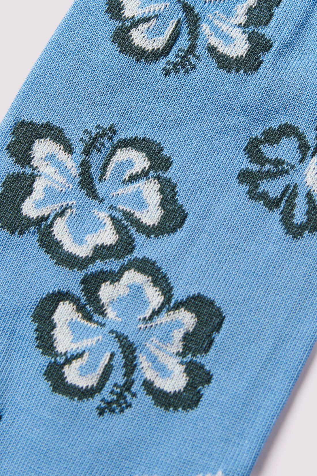 Hibiscus Floral Socks in Pale Blue