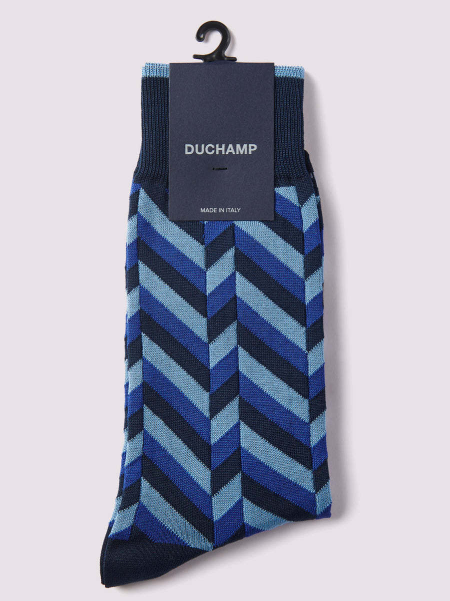 Herringbone Socks Pageant Blue