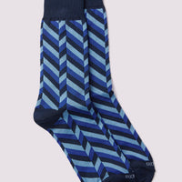 Herringbone Socks in Pageant Blue