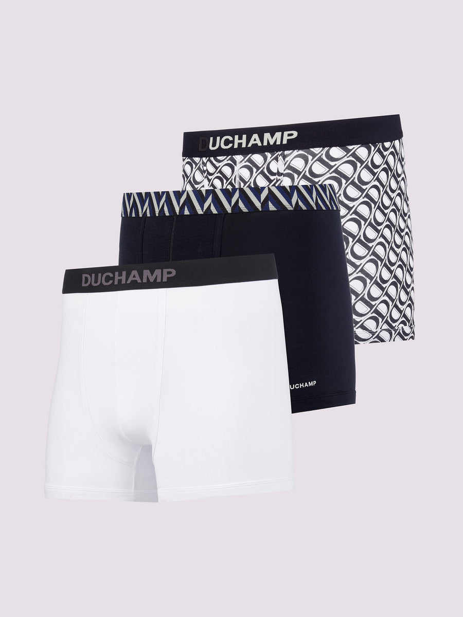 Duchamp Mens Three Pack Assorted Jersey Boxer Briefs Deep Well