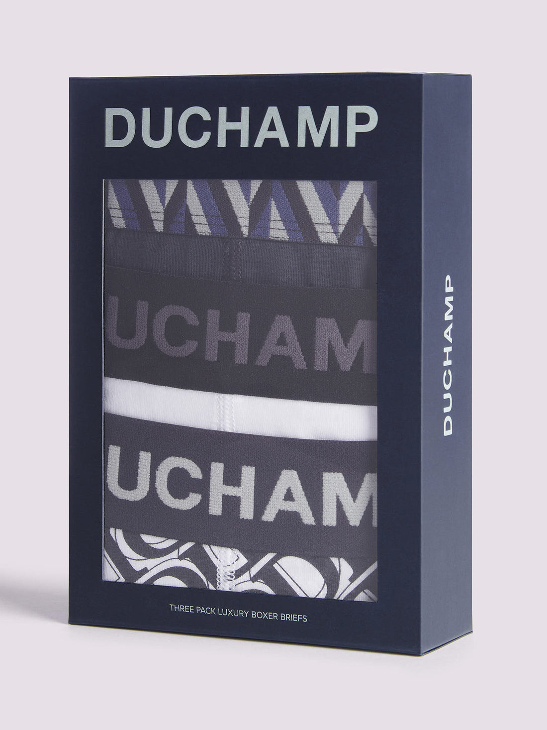 Duchamp Mens Three Pack Assorted Jersey Boxer Briefs Deep Well