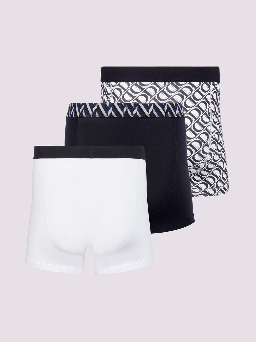 Duchamp Mens Three Pack Assorted Jersey Boxer Briefs Deep Well