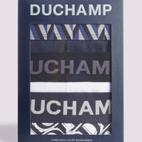 Duchamp Mens Three Pack Assorted Jersey Boxer Briefs Deep Well