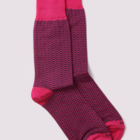 Mini Geo Socks Fuchsia