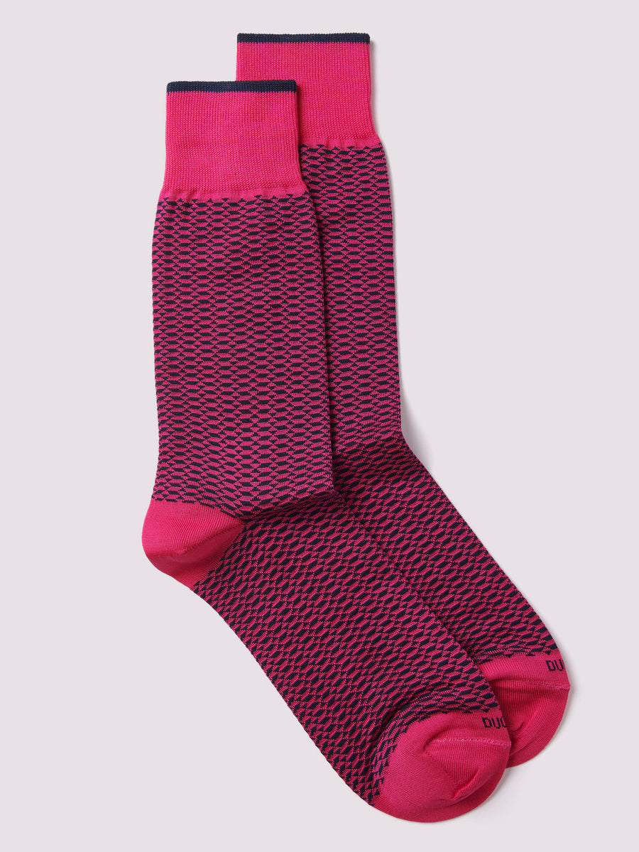 Mini Geo Socks Fuchsia