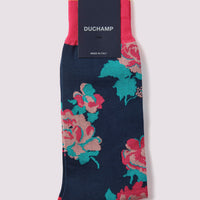 Floral Impression Socks in Fuchsia