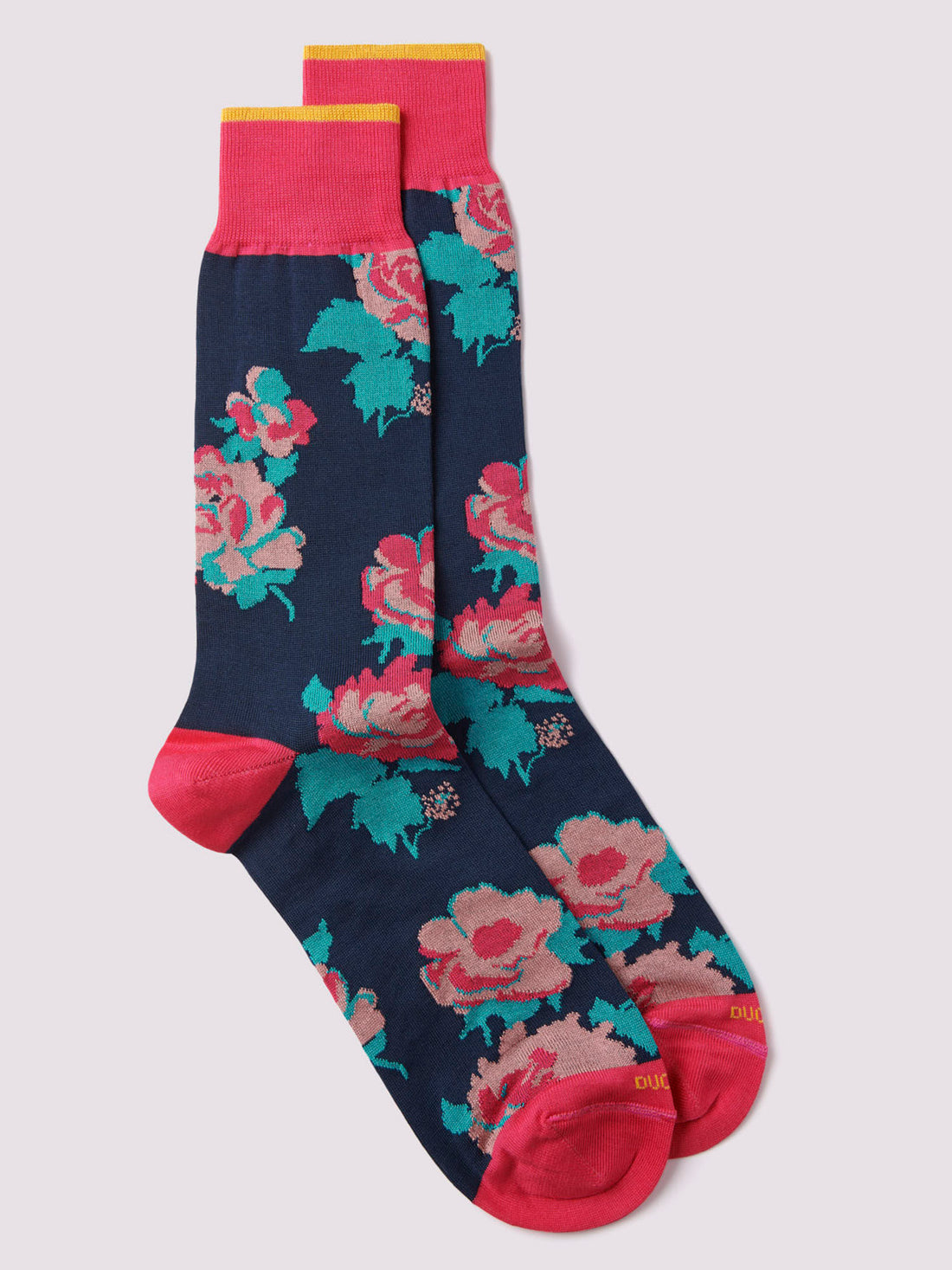 Floral Impression Socks in Fuchsia