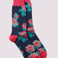 Floral Impression Socks in Fuchsia