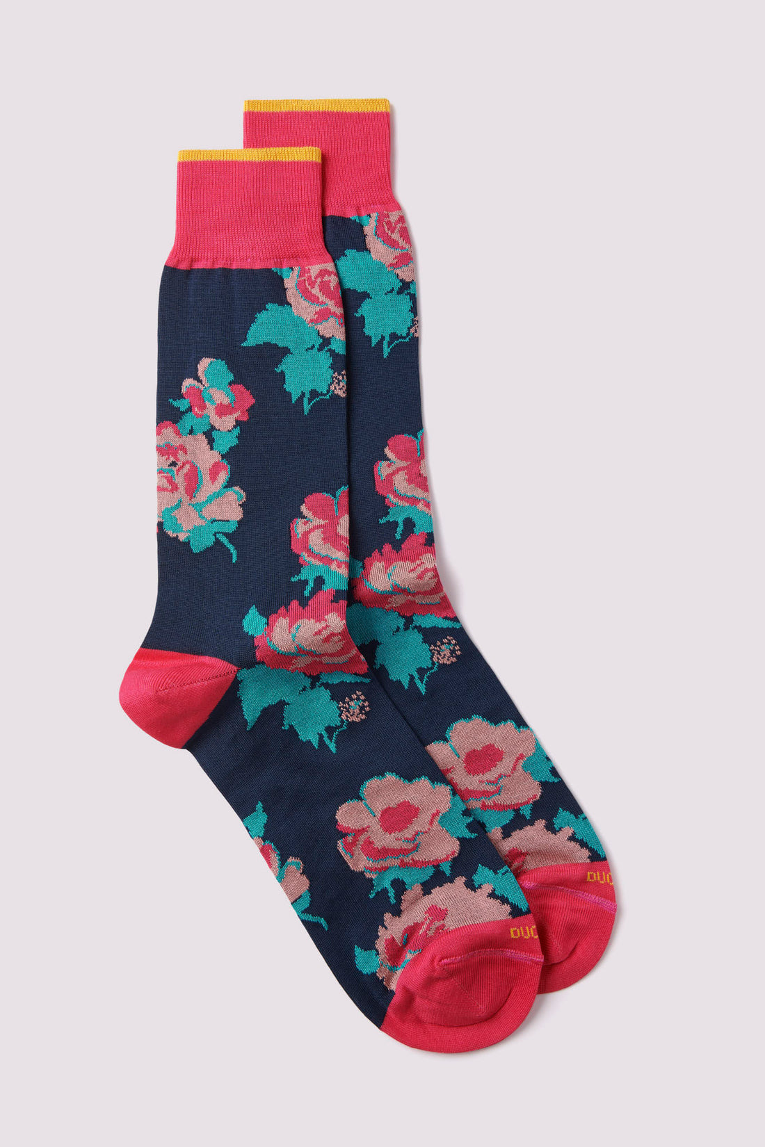Floral Impression Socks in Fuchsia