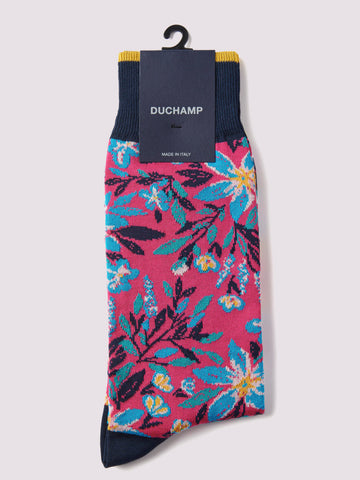 Mollie Floral Socks Fuchsia