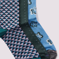 3 Pack Socks Gift Set in Rain Forest