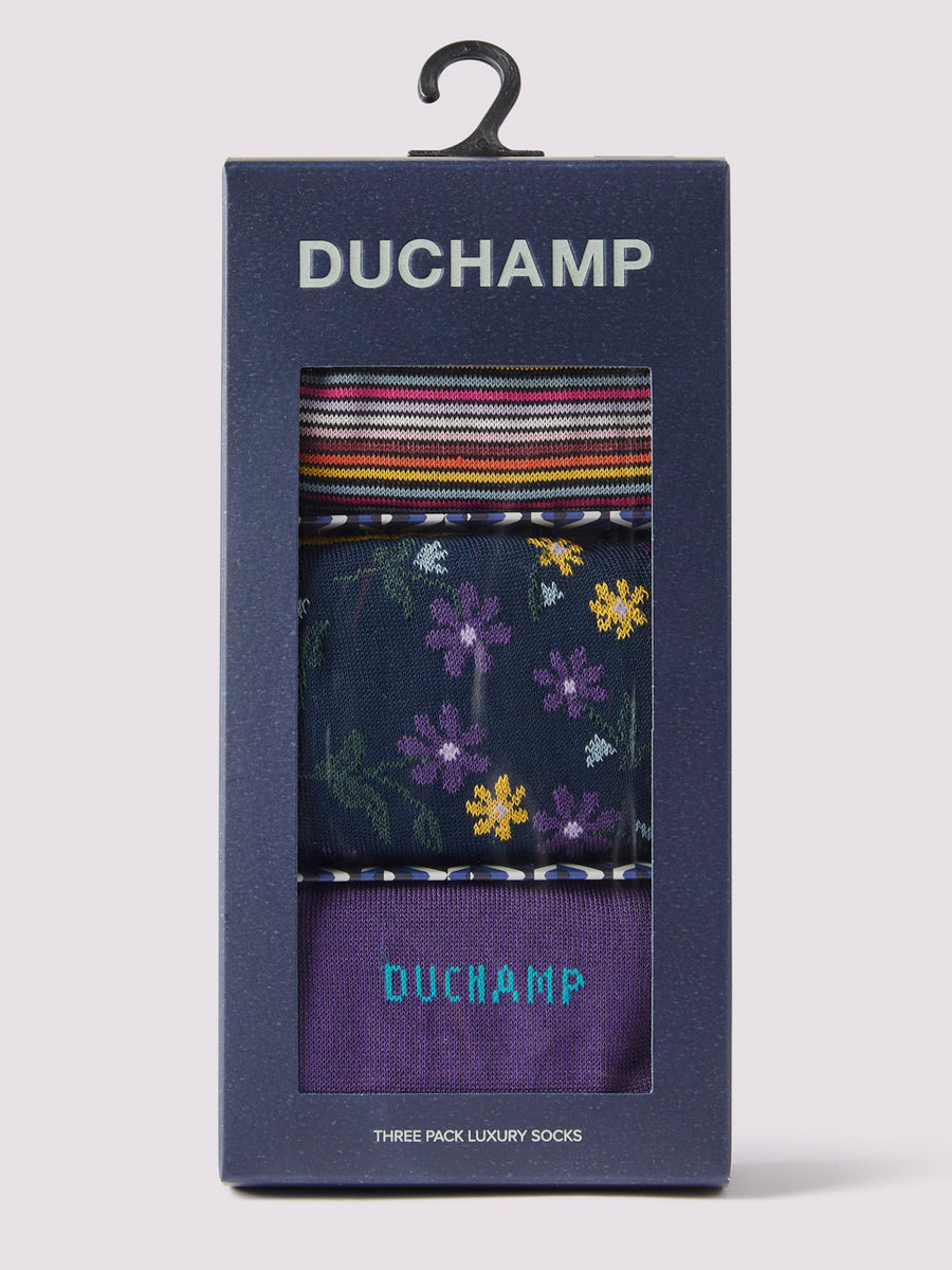 3 Pack Socks Gift Set in Purple