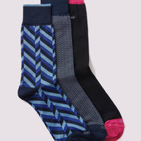 3 Pack Socks Gift Set in Pageant Blue