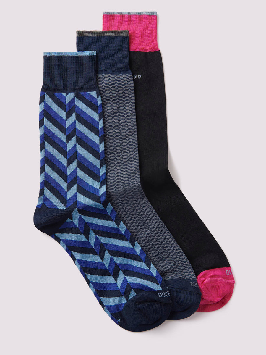 3 Pack Socks Gift Set in Pageant Blue