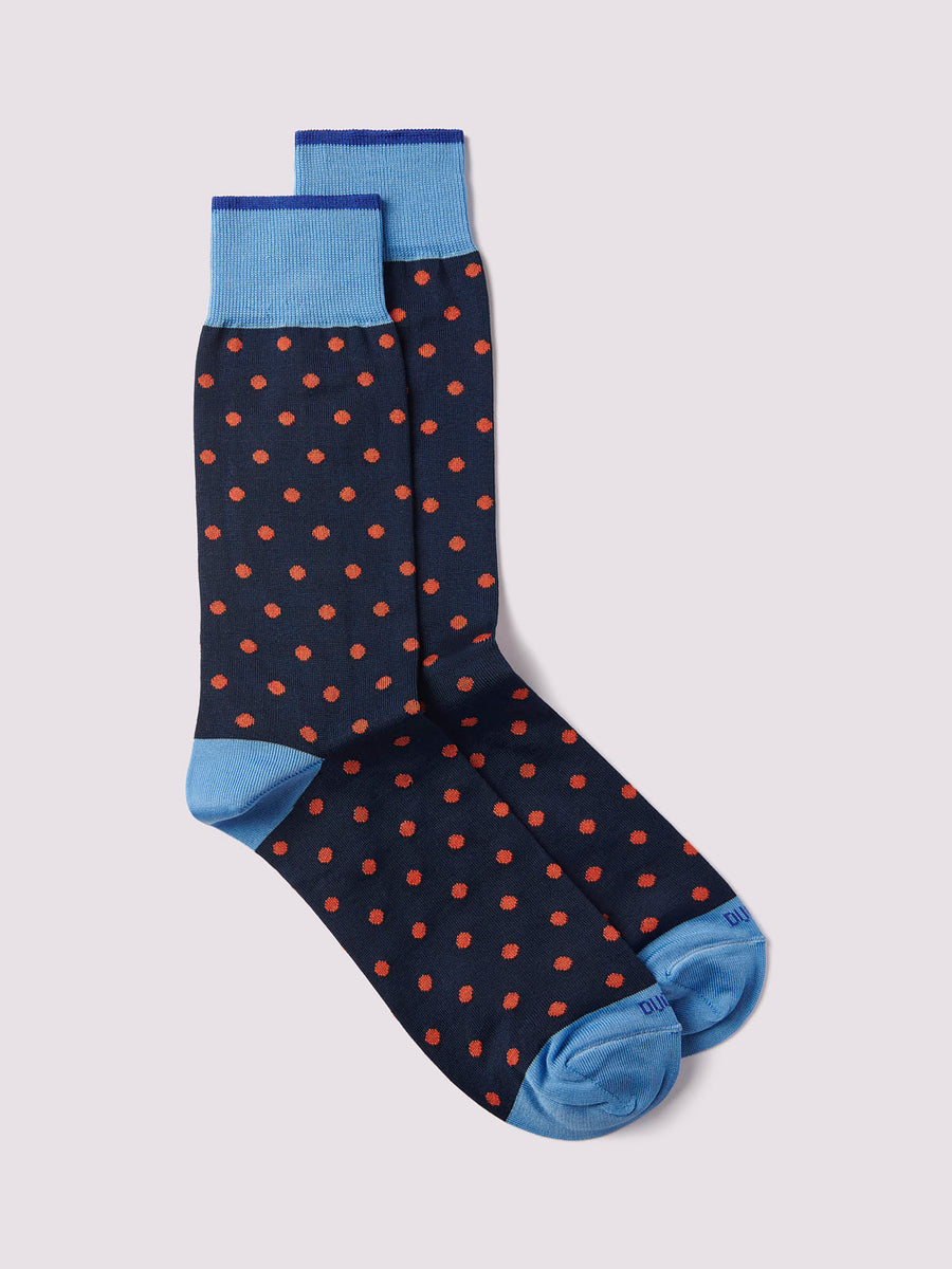 Spot Socks in Dark Navy