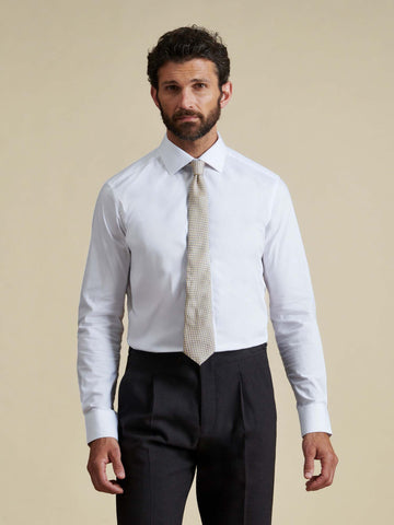Duchamp Mens Poplin Stretch Shirt White