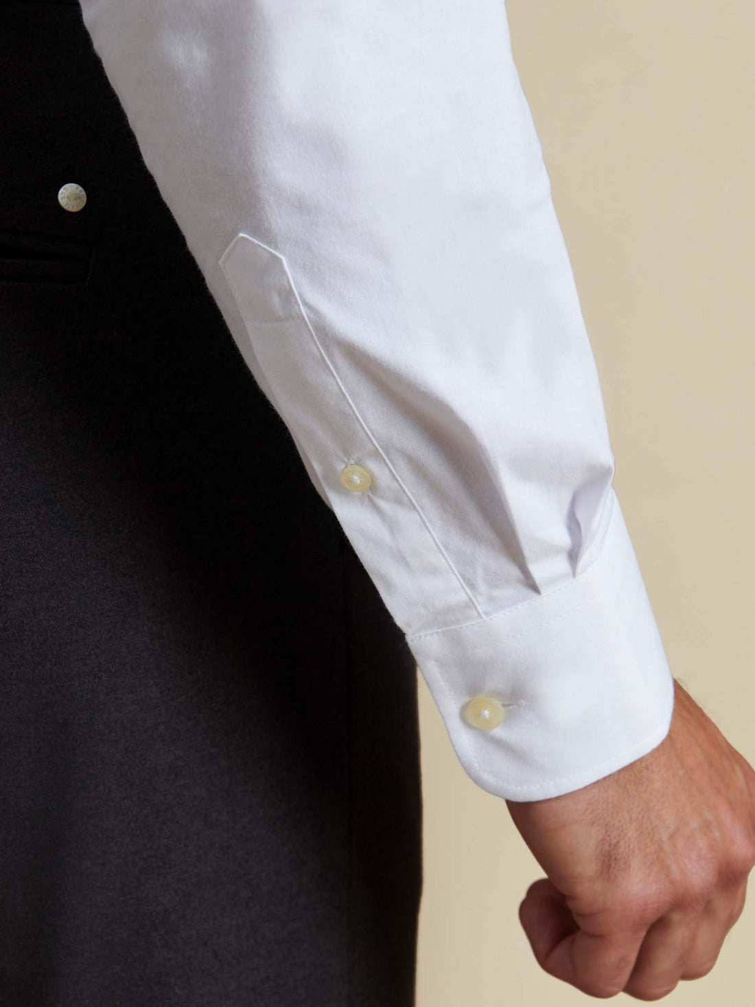 Duchamp Mens Poplin Stretch Shirt White