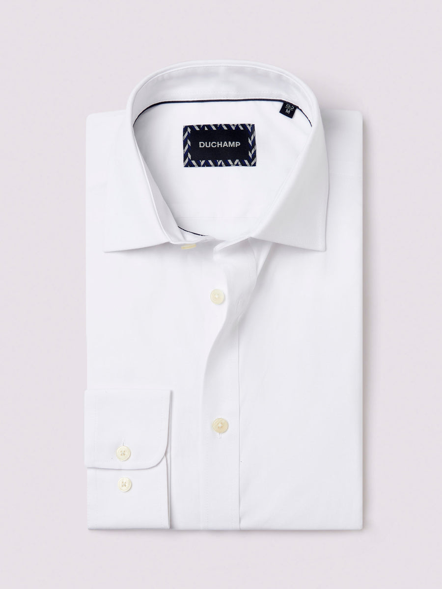 Poplin Stretch Shirt in White