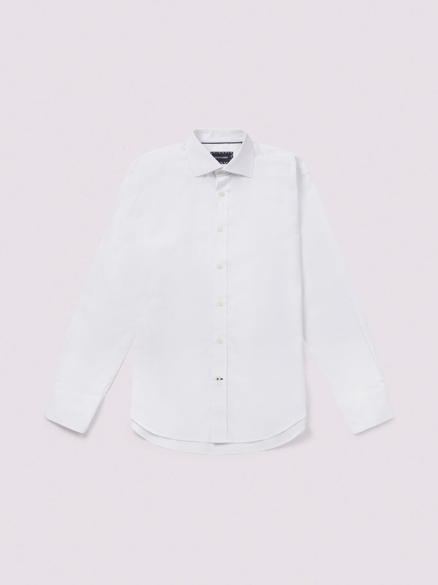 Duchamp Mens Poplin Stretch Shirt White