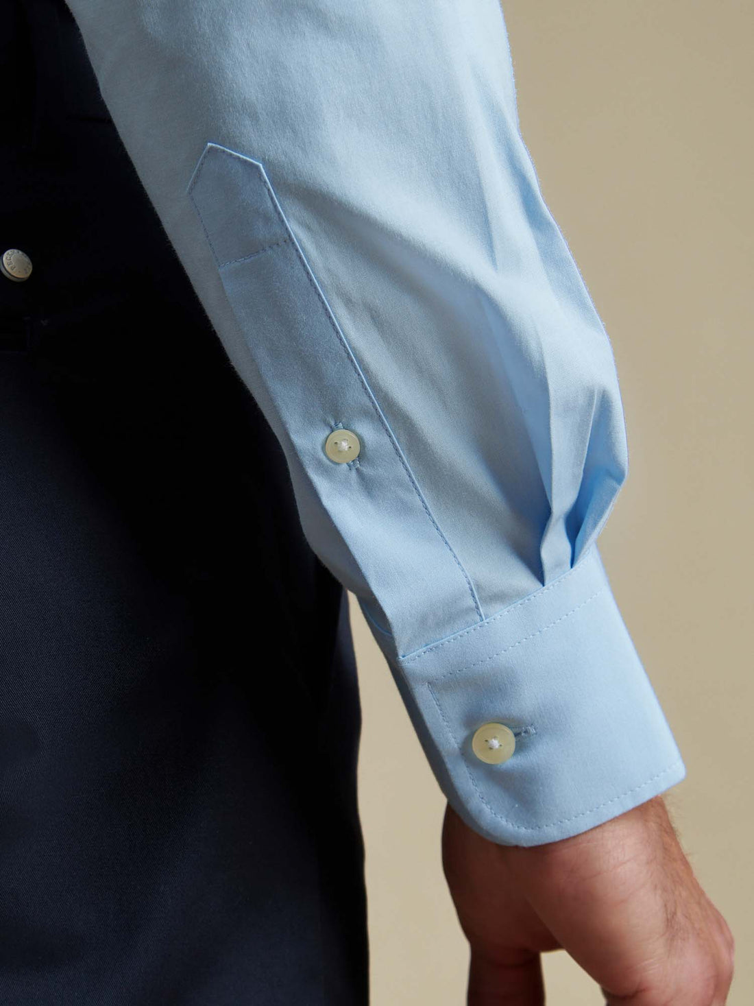 Duchamp Mens Poplin Stretch Shirt Skyway