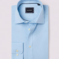 Duchamp Mens Poplin Stretch Shirt Skyway