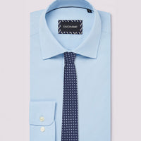 Duchamp Mens Poplin Stretch Shirt Skyway