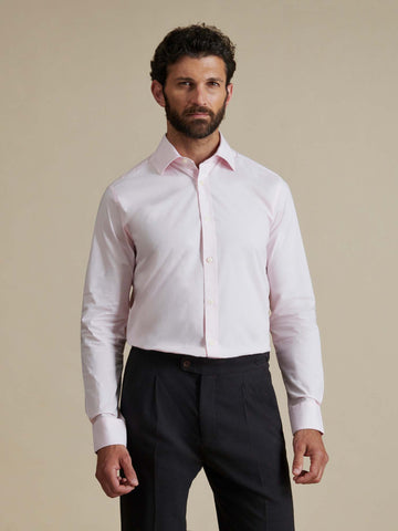 Duchamp Mens Poplin Stretch Shirt Chalk Pink