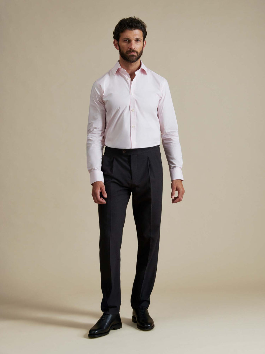 Duchamp Mens Poplin Stretch Shirt Chalk Pink