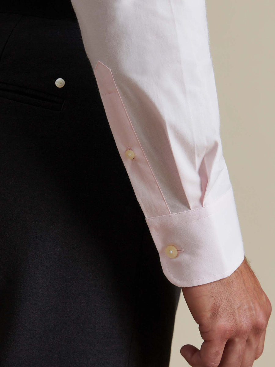 Duchamp Mens Poplin Stretch Shirt Chalk Pink