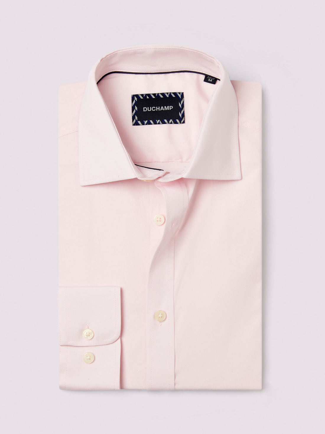 Duchamp Mens Poplin Stretch Shirt Chalk Pink