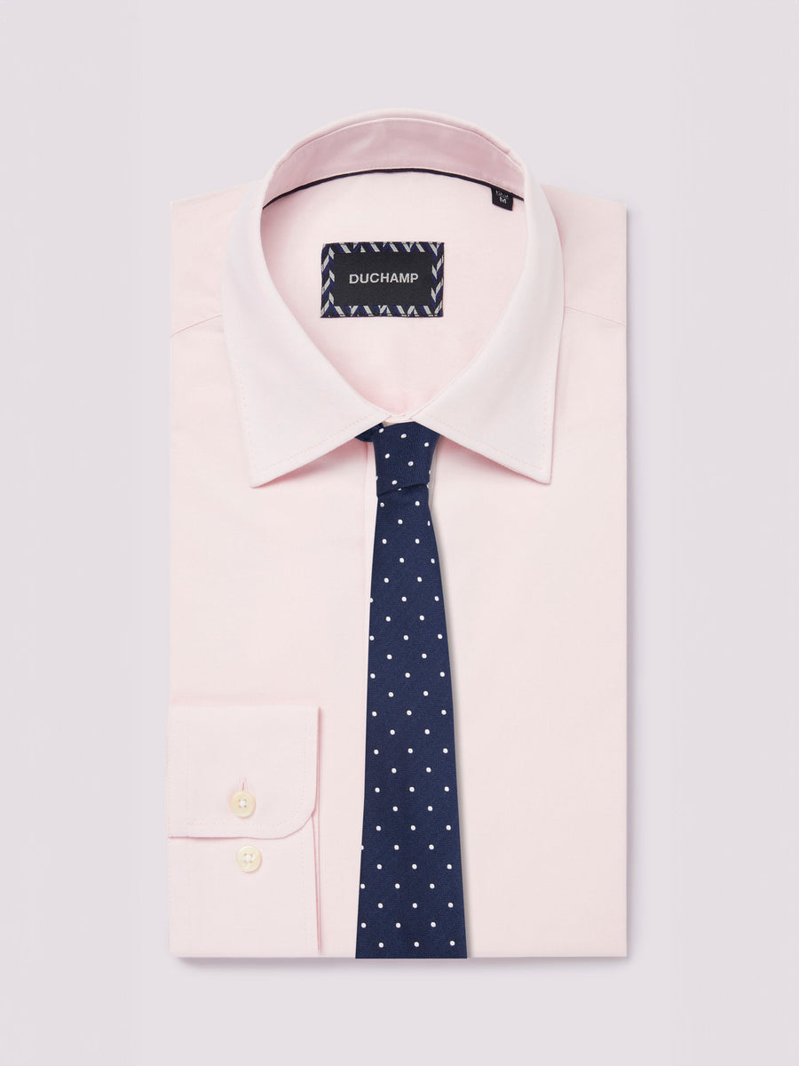 Duchamp Mens Poplin Stretch Shirt Chalk Pink