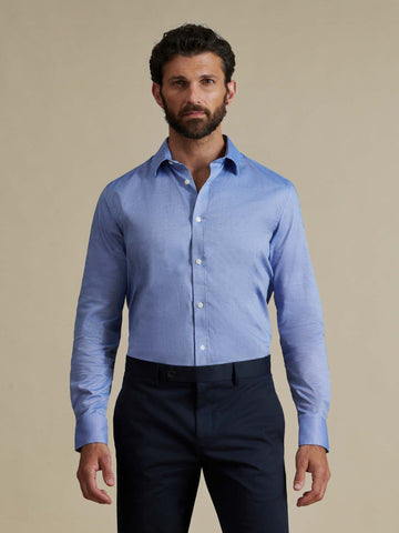 Duchamp Mens Royal Oxford Shirt Navy Blue