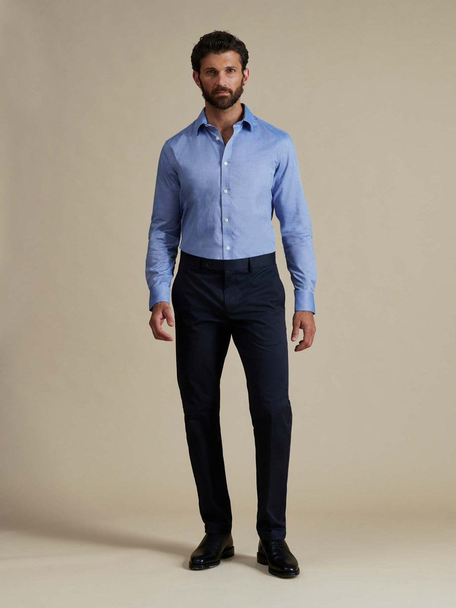 Duchamp Mens Royal Oxford Shirt Navy Blue