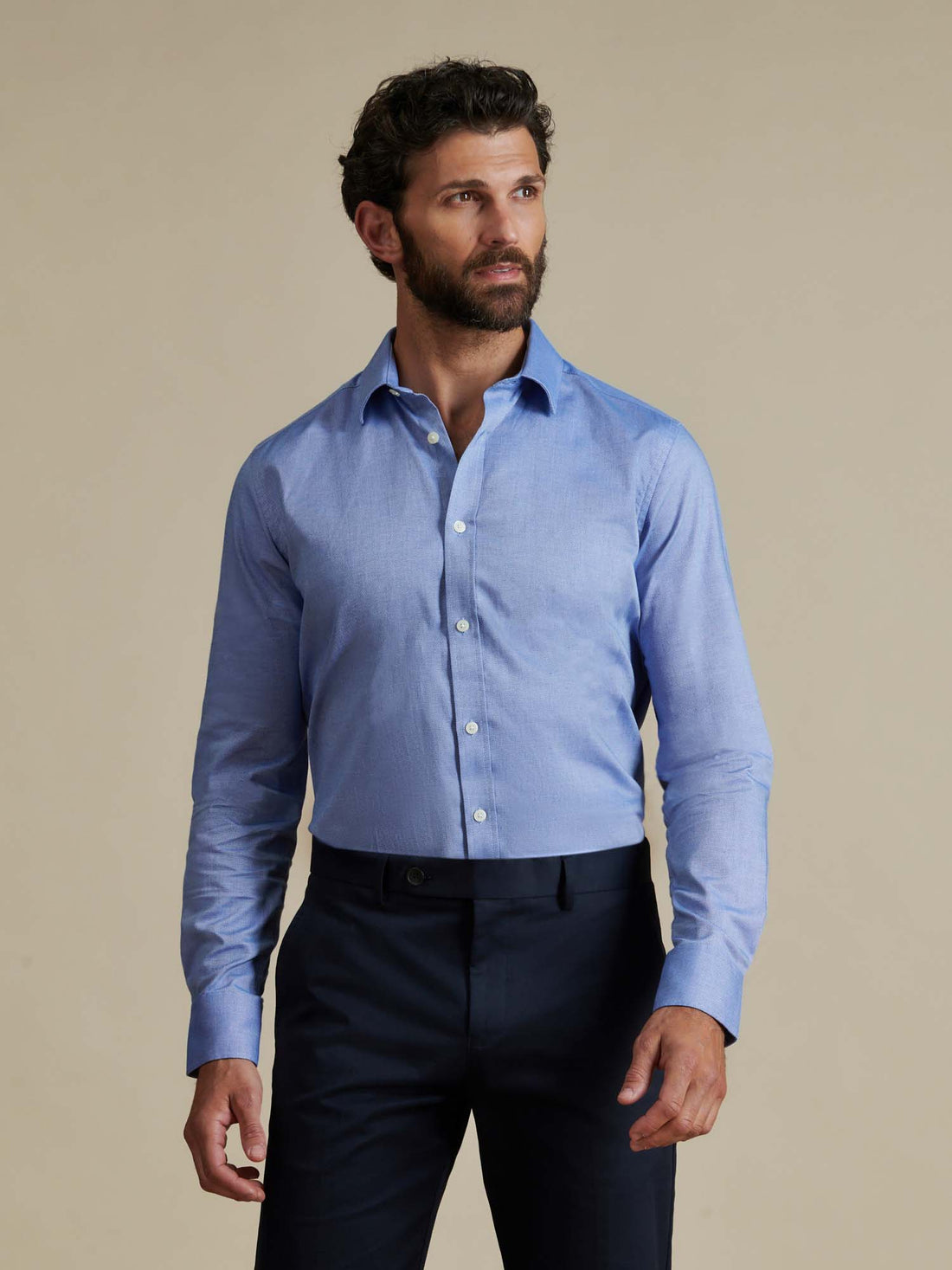 Duchamp Mens Royal Oxford Shirt Navy Blue