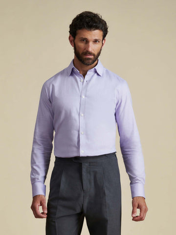 Duchamp Mens Royal Twill Shirt Pastel Lilac