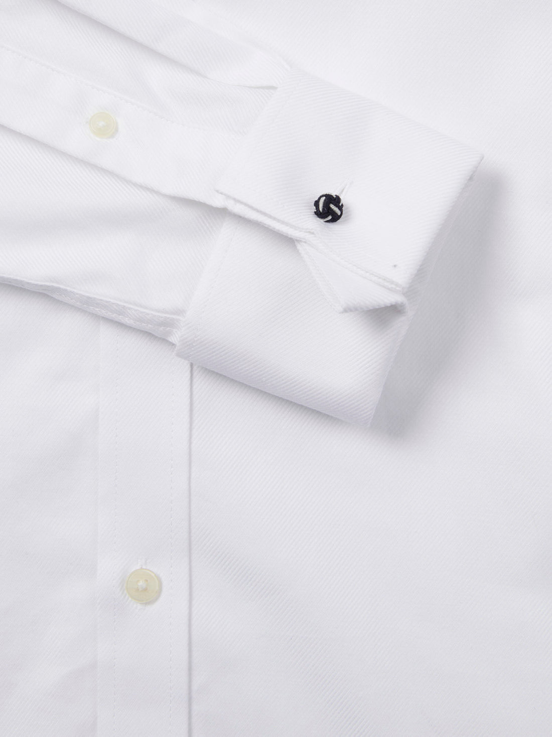 Royal Twill Double Cuff Shirt in White