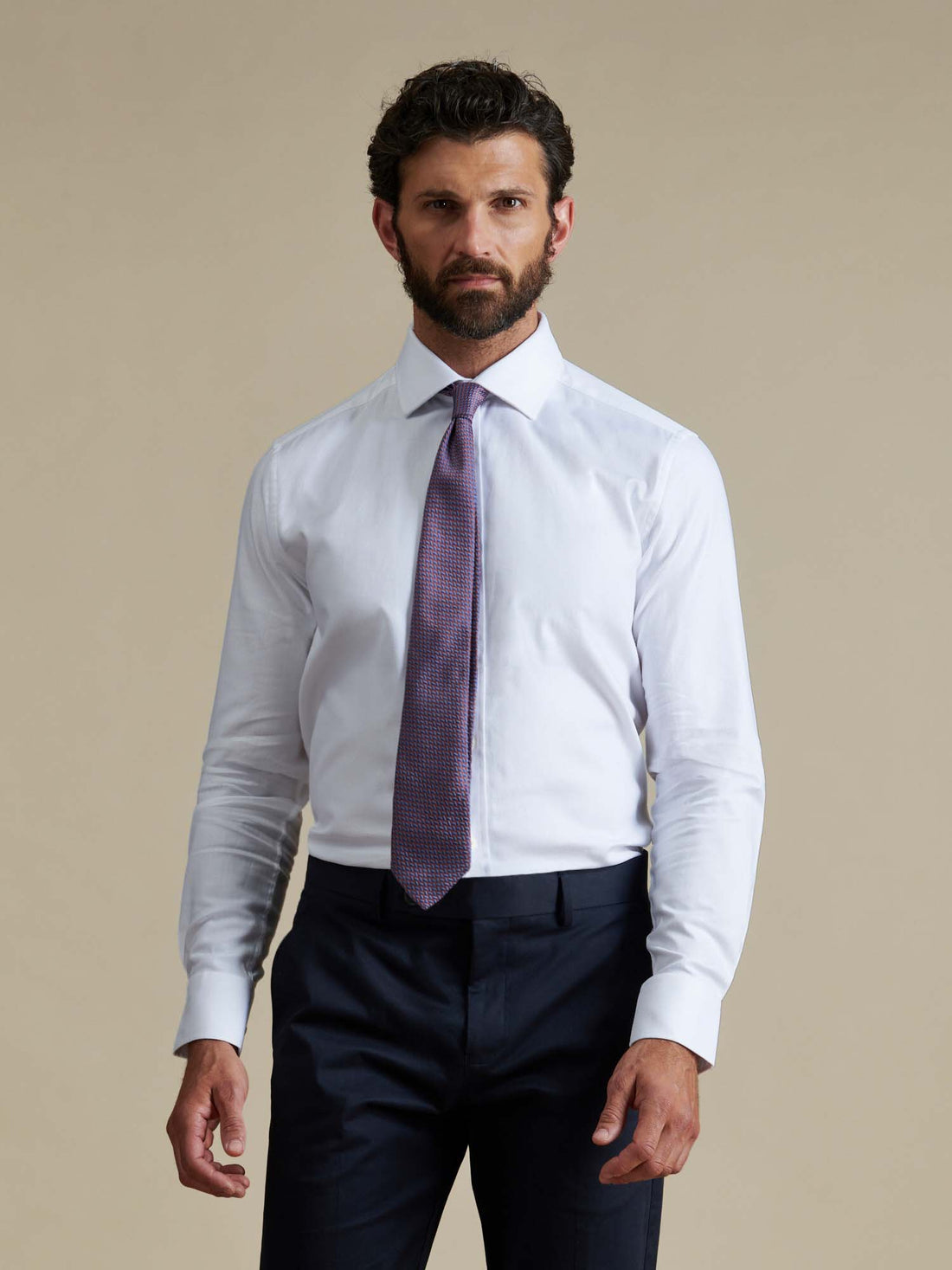 Duchamp Mens Royal Herringbone Shirt White