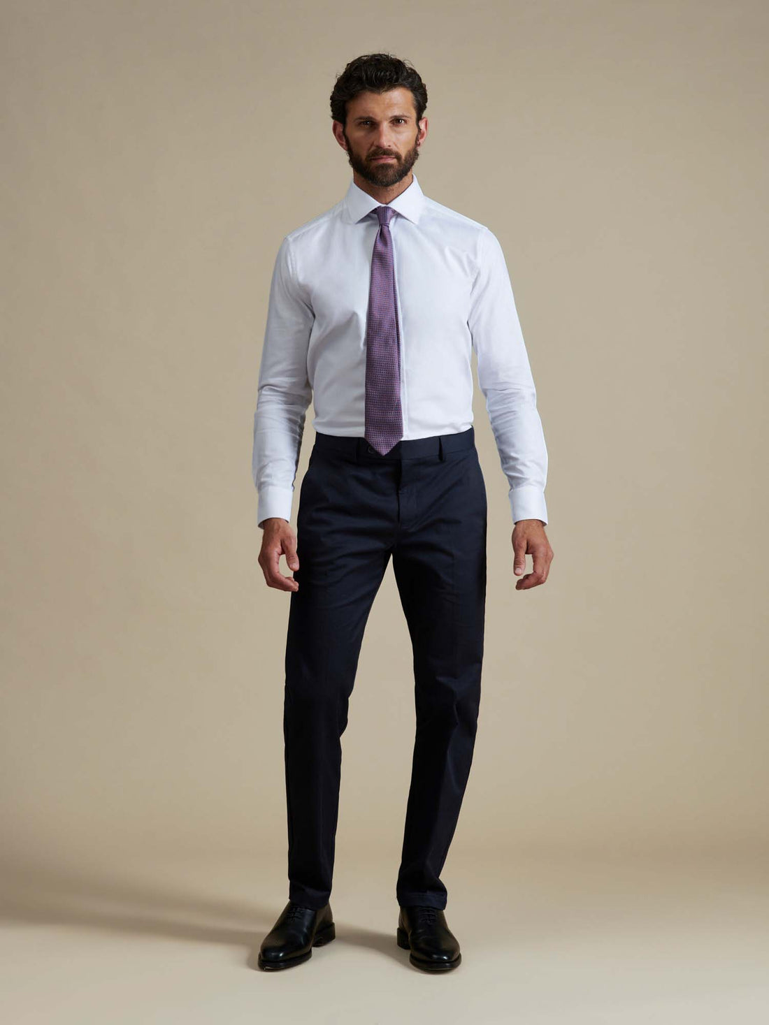 Duchamp Mens Royal Herringbone Shirt White
