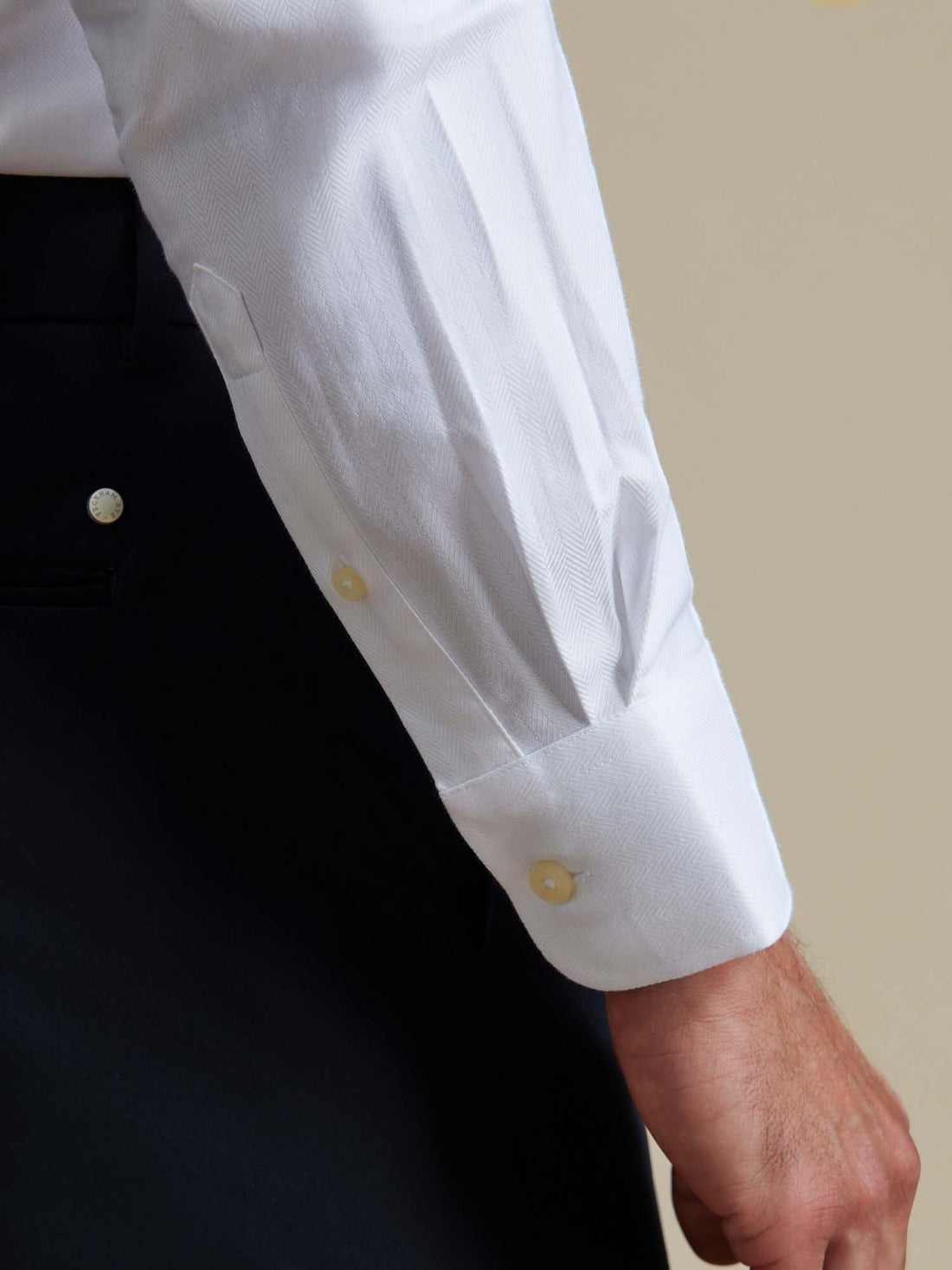 Duchamp Mens Royal Herringbone Shirt White
