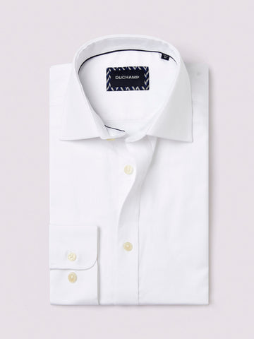 Duchamp Mens Royal Herringbone Shirt White