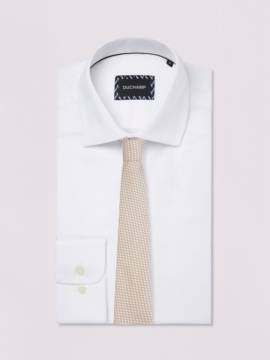 Duchamp Mens Royal Herringbone Shirt White