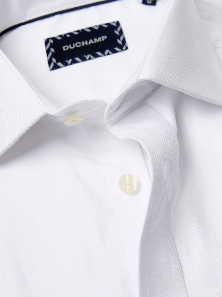 Duchamp Mens Royal Herringbone Shirt White